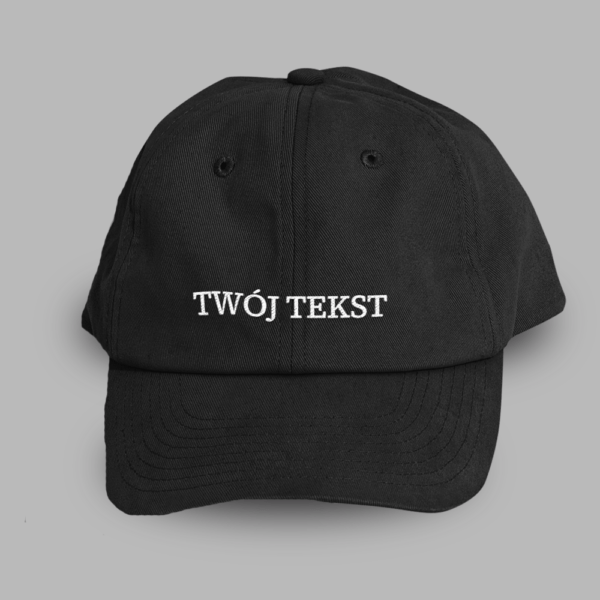 Czarna personalizowana czapka vintage custom z Twoim tekstem