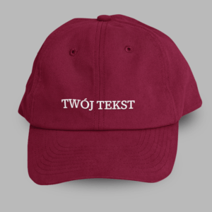 Bordowa personalizowana czapka vintage custom z Twoim tekstem