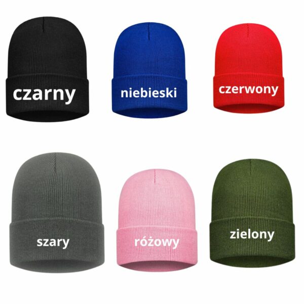 Czapka zimowa beanie z twoim haftem kolory 1